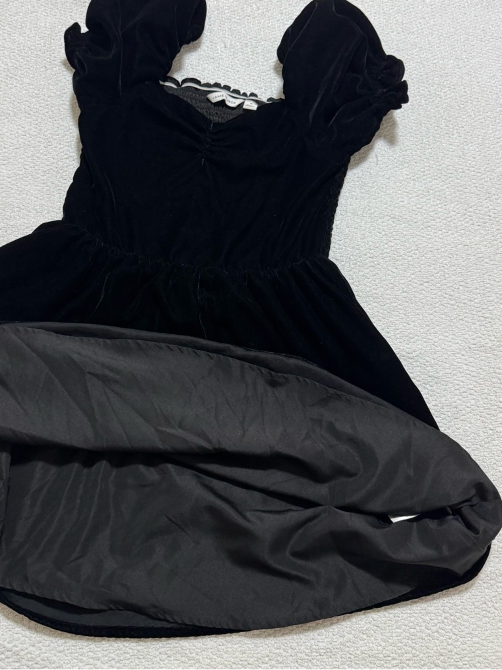 Janie And Jack Girls 12 Black Velvet Party Holiday Dress - Picture 6 of 12